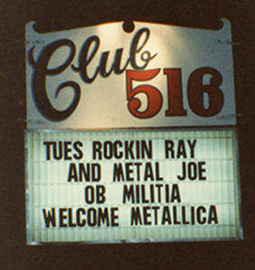 Club 516 sign circa 1986